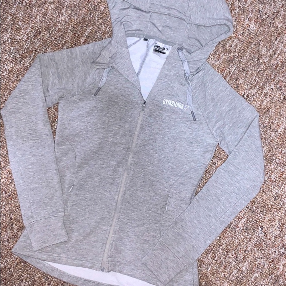 GYMSHARK Fit zip hoodie - light grey